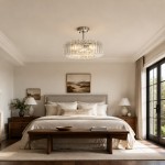 Ryxar Round Ribbed Crystal Semi Flush Mount Light