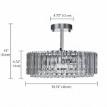 Ryxar Round Ribbed Crystal Semi Flush Mount Light