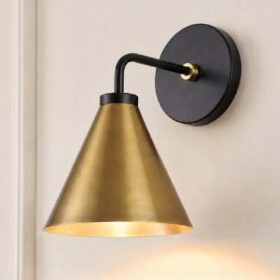 Kaelen Retro Cooper Cone Sconce Light