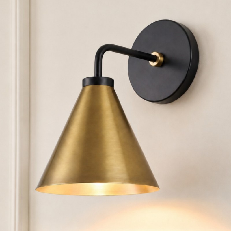 Kaelen Retro Cooper Cone Sconce Light