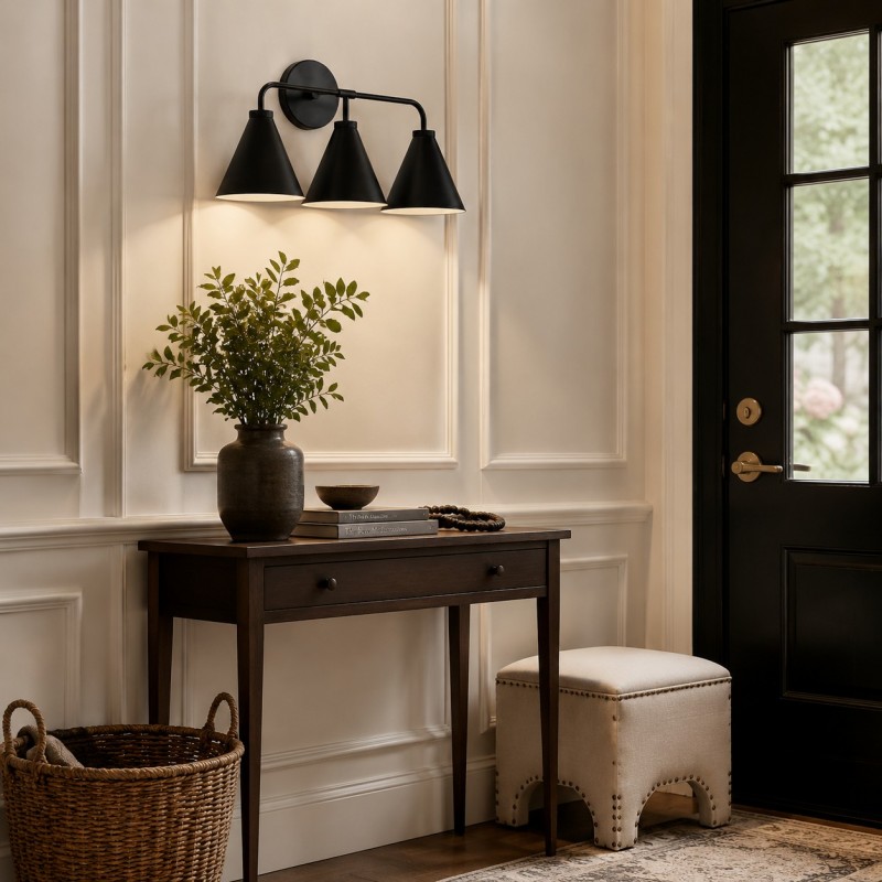 Kaelen Retro Cooper Cone Sconce Light
