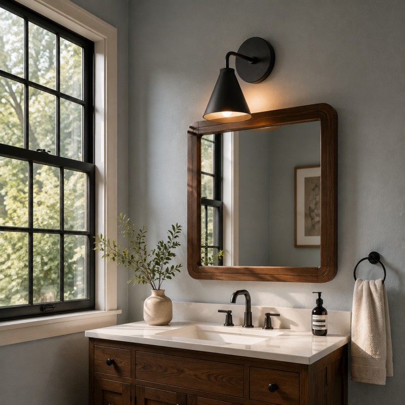 Kaelen Retro Cooper Cone Sconce Light