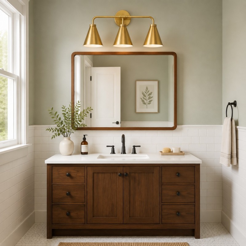 Kaelen Retro Cooper Cone Sconce Light