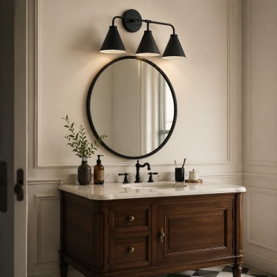 Kaelen Retro Cooper Cone Sconce Light