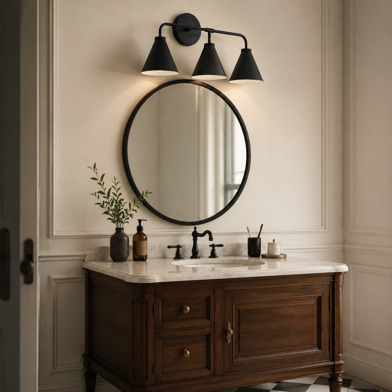 Kaelen Retro Cooper Cone Sconce Light