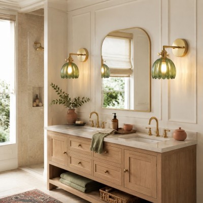 Elara Vintage Glass Tulip Sconce