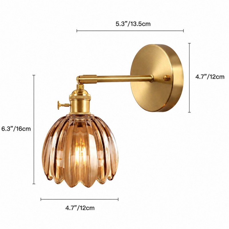 Elara Vintage Glass Tulip Sconce