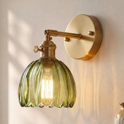 Elara Vintage Glass Tulip Sconce