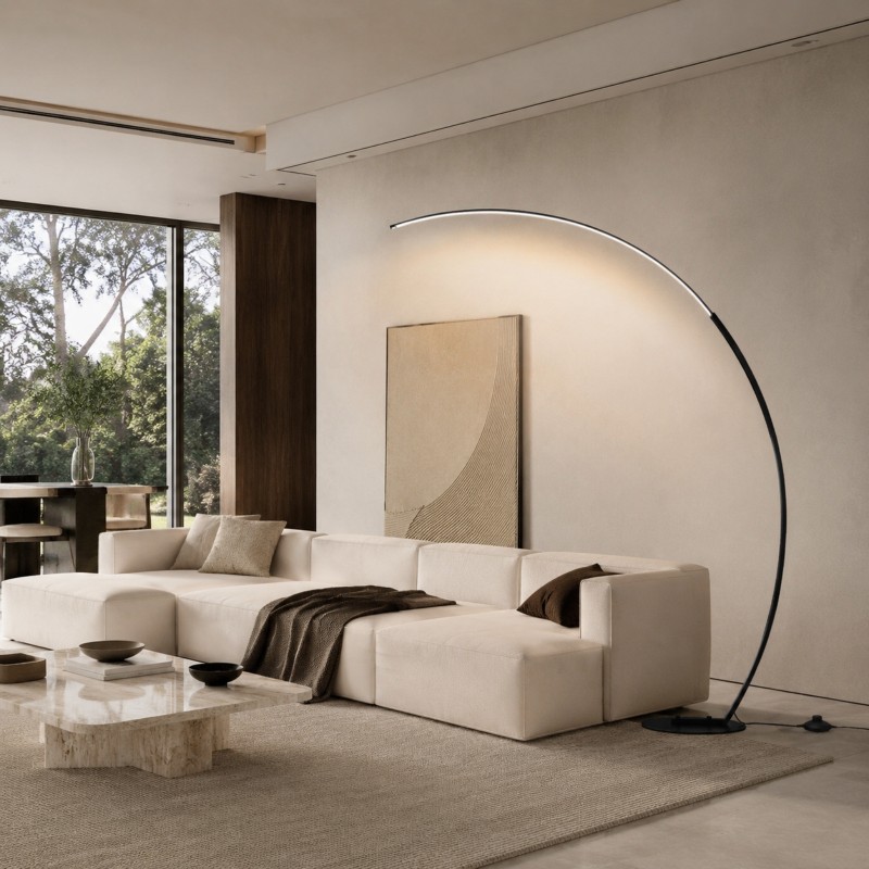 Harte Ultra Bright Dimmable Arc LED Floor Lamp