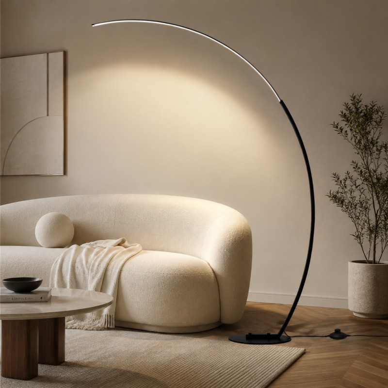 Harte Ultra Bright Dimmable Arc LED Floor Lamp