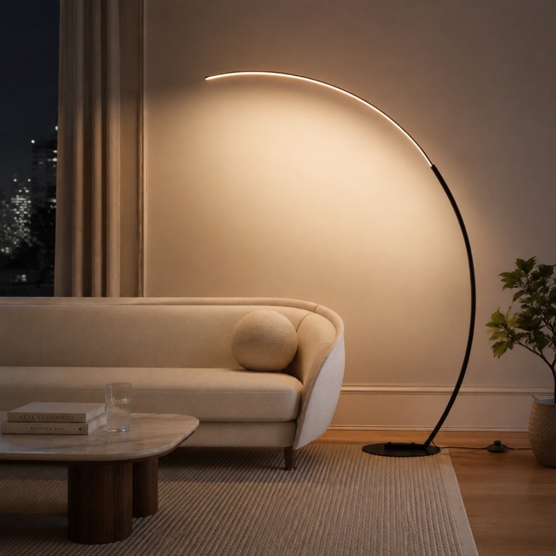 Harte Ultra Bright Dimmable Arc LED Floor Lamp