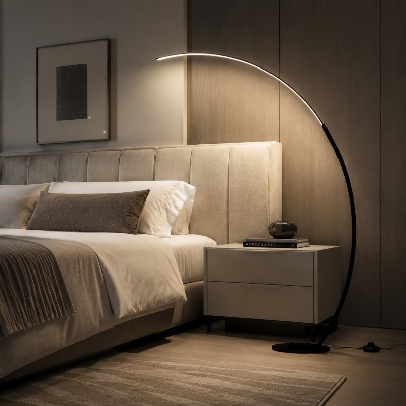 Harte Ultra Bright Dimmable Arc LED Floor Lamp