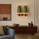 Nyxara Vintage  Fabric Tapered Shade Wall Sconce