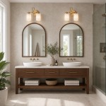 Drusilla Mid Century Modern Aged Brass Looped Arm Vanity Light