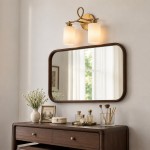 Drusilla Mid Century Modern Aged Brass Looped Arm Vanity Light