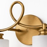 Drusilla Mid Century Modern Aged Brass Looped Arm Vanity Light
