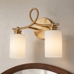 Fidelia Farmhouse Brass Cylinder Glass Wall Sconce