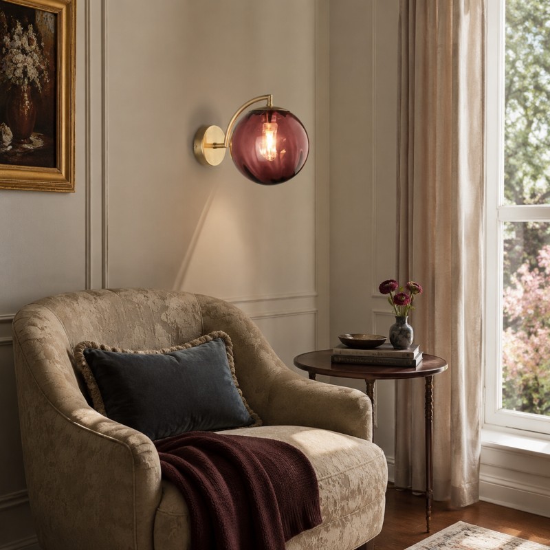 Soluna Modern Ball Glass Wall Sconce