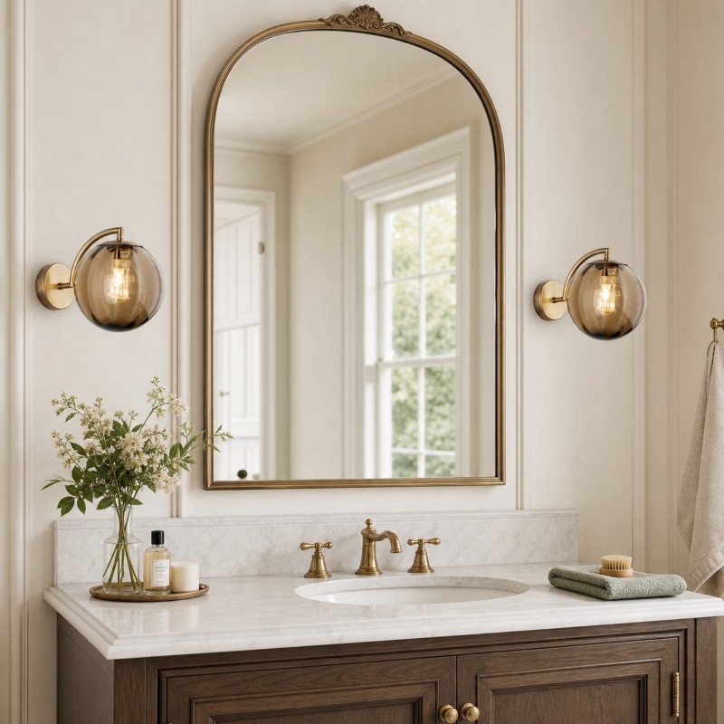 Soluna Modern Ball Glass Wall Sconce