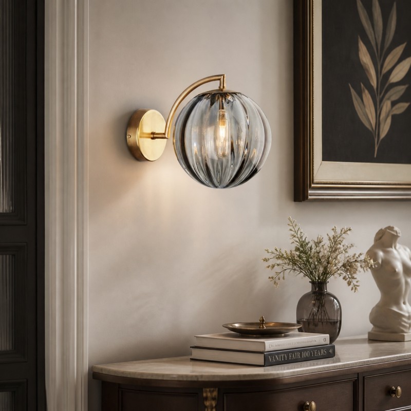 Soluna Modern Ball Glass Wall Sconce