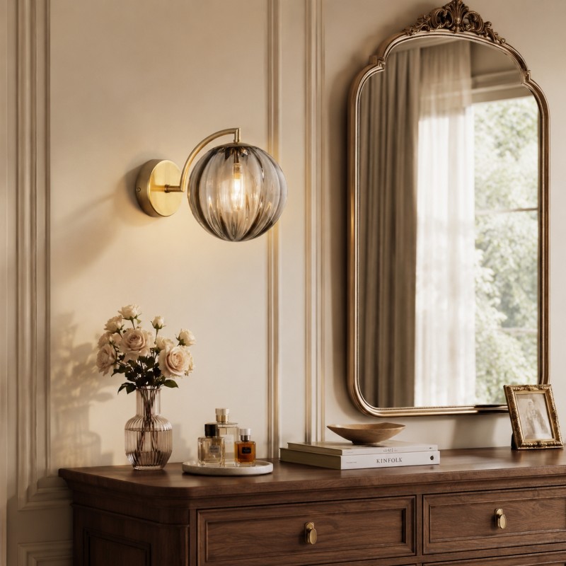 Soluna Modern Ball Glass Wall Sconce