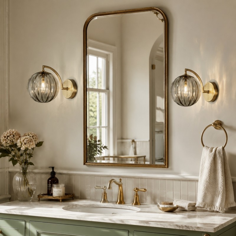 Soluna Modern Ball Glass Wall Sconce