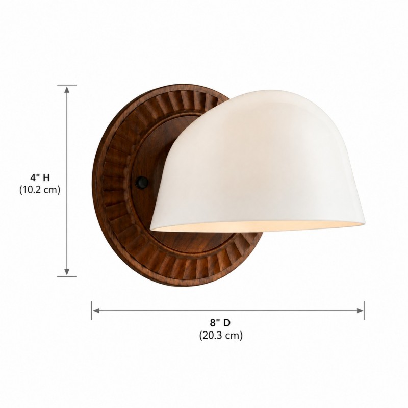 Pyrvyn Mid-Century Modern Milk Glass Shade Wall Sconce