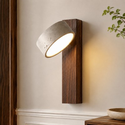 Bennett Wabi-Sabi Round Travertine Wall Light