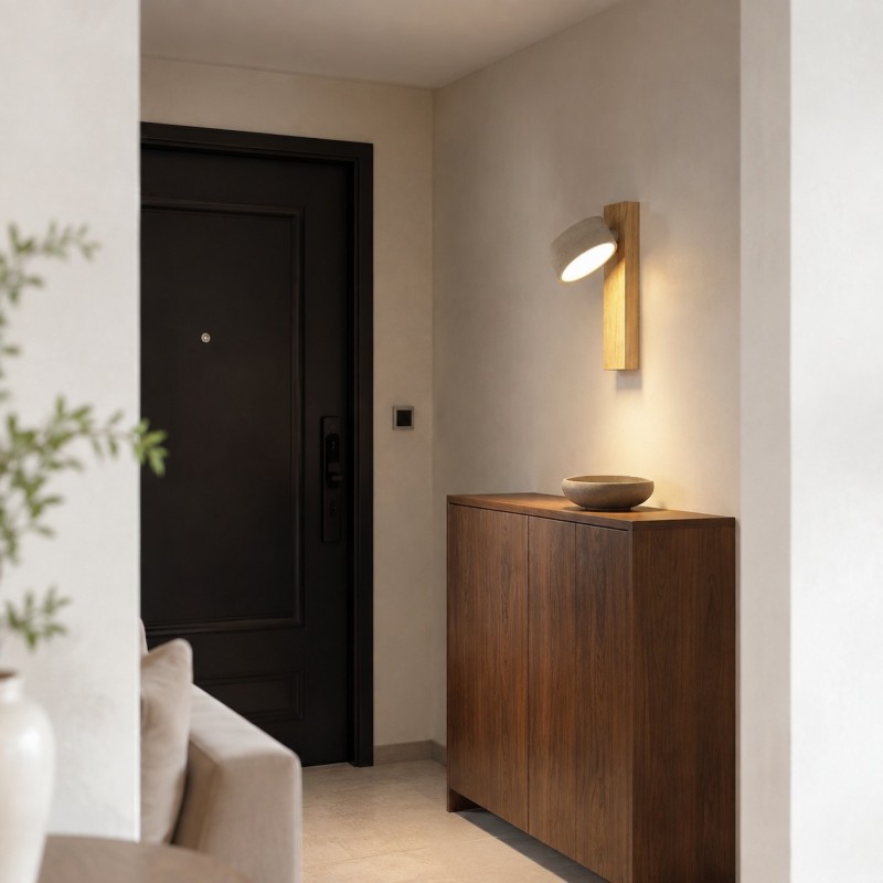 Bennett Wabi-Sabi Round Travertine Wall Light