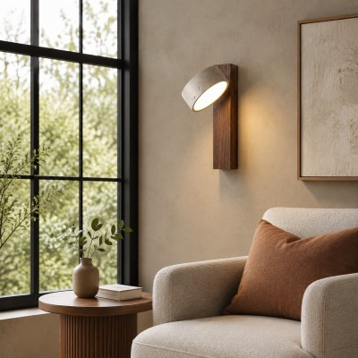 Bennett Wabi-Sabi Round Travertine Wall Light