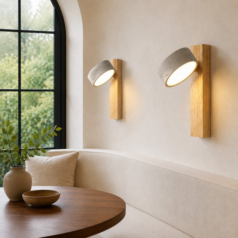 Bennett Wabi-Sabi Round Travertine Wall Light