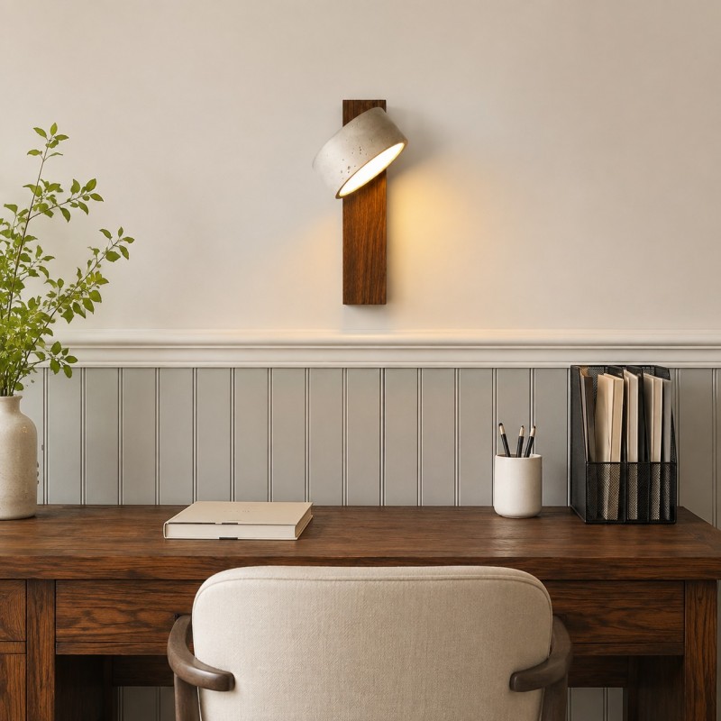 Bennett Wabi-Sabi Round Travertine Wall Light