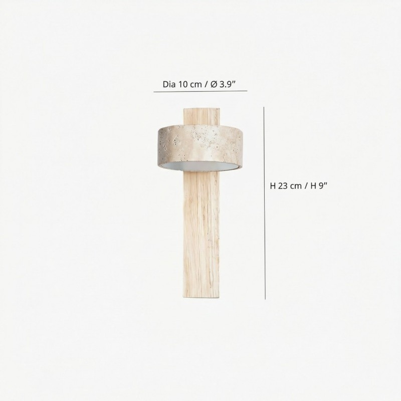 Bennett Wabi-Sabi Round Travertine Wall Light