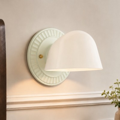 Pyrvyn Mid-Century Modern Milk Glass Shade Wall Sconce