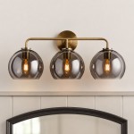 Konig Minimalist 3-Light Round Shade Brass Glass Wall Light