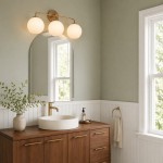 Konig Minimalist 3-Light Round Shade Brass Glass Wall Light