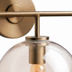 Konig Minimalist 3-Light Round Shade Brass Glass Wall Light