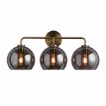 Konig Minimalist 3-Light Round Shade Brass Glass Wall Light