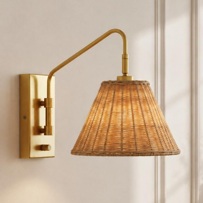 Syloria Modern Adjustable Rattan Wall Light