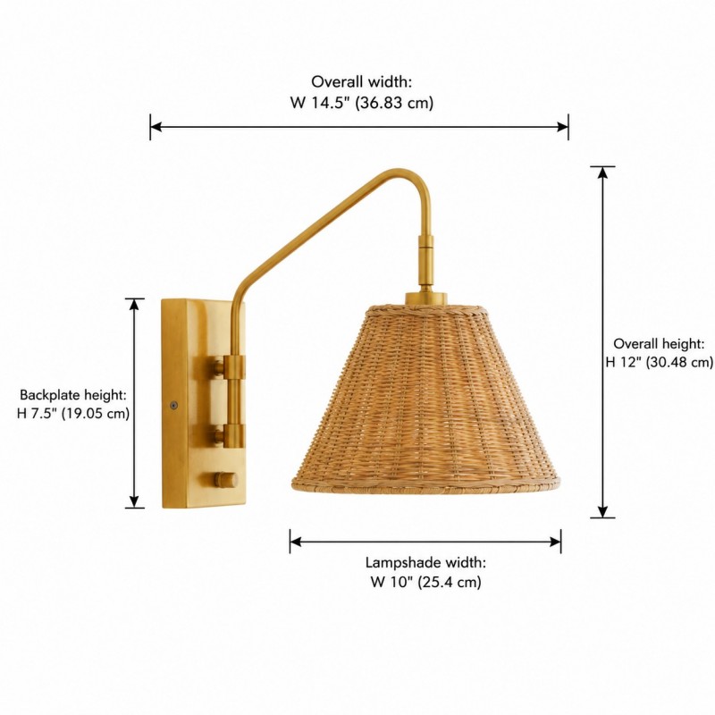 Syloria Modern Adjustable Rattan Wall Light