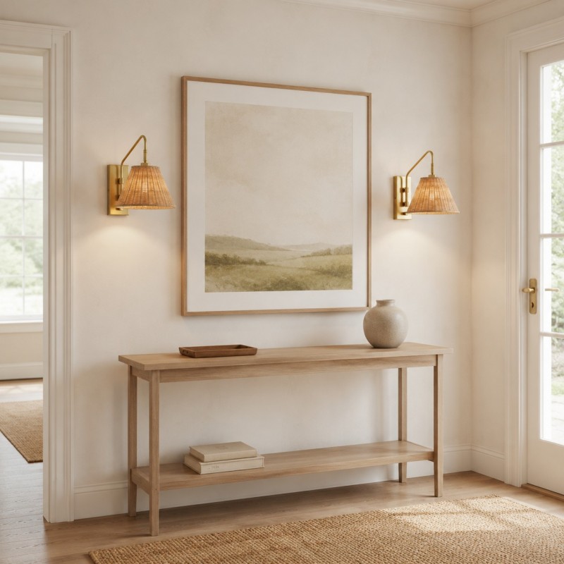 Syloria Modern Adjustable Rattan Wall Light