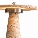 Aelwen Wabi Sabi LED Travertine Mushroom Table Light