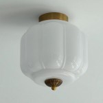 Conran Vintage Milk Glass Semi Flush Mount Eloise Ceiling Light