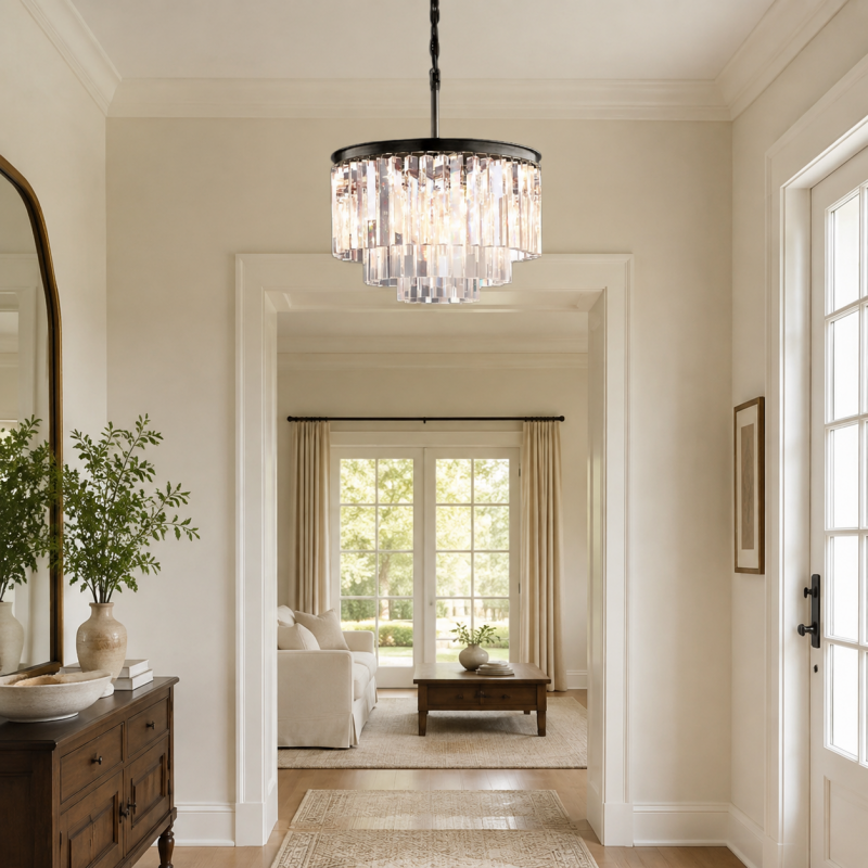 Guinevere Vintage Luxury Tiered Round Crystal Chandelier