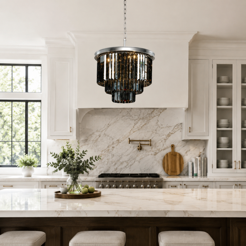 Guinevere Vintage Luxury Tiered Round Crystal Chandelier