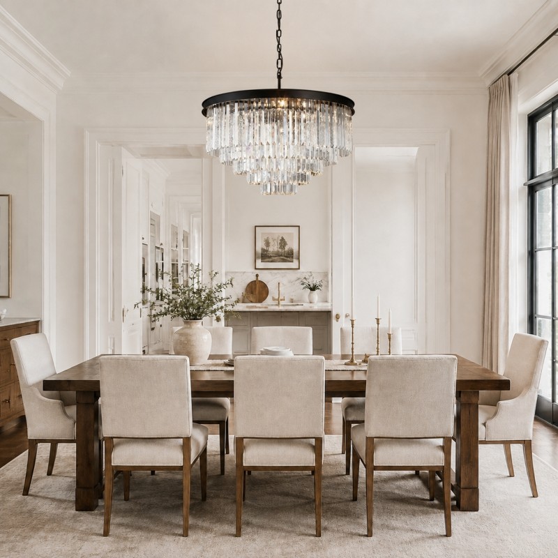Guinevere Vintage Luxury Tiered Round Crystal Chandelier