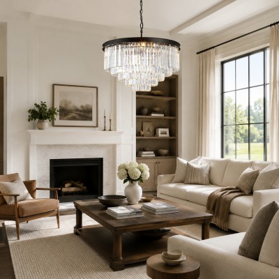 Guinevere Vintage Luxury Tiered Round Crystal Chandelier