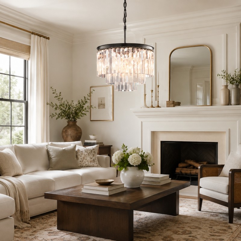 Guinevere Vintage Luxury Tiered Round Crystal Chandelier