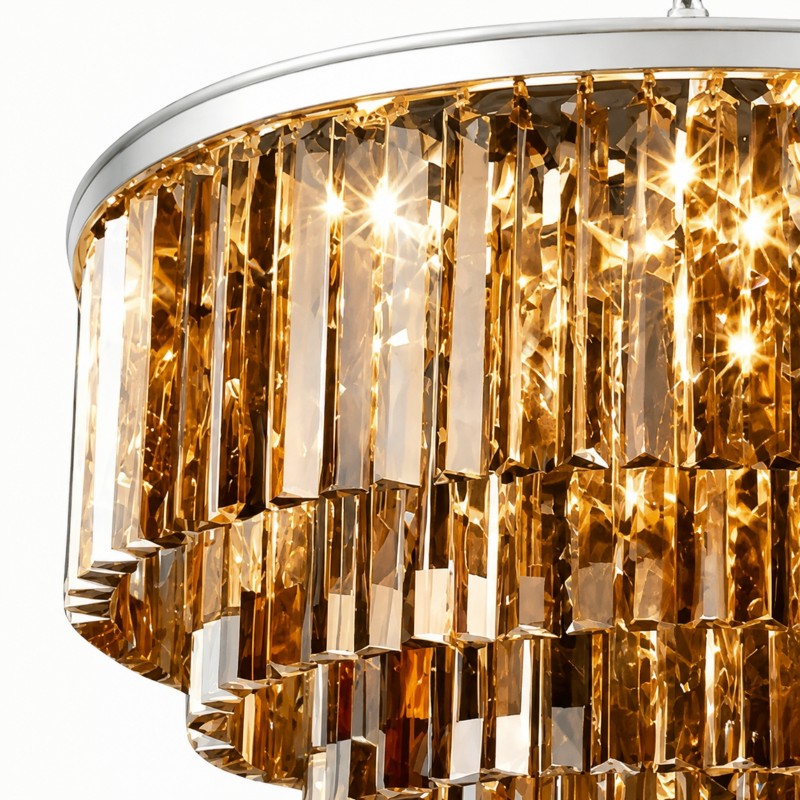 Guinevere Vintage Luxury Tiered Round Crystal Chandelier
