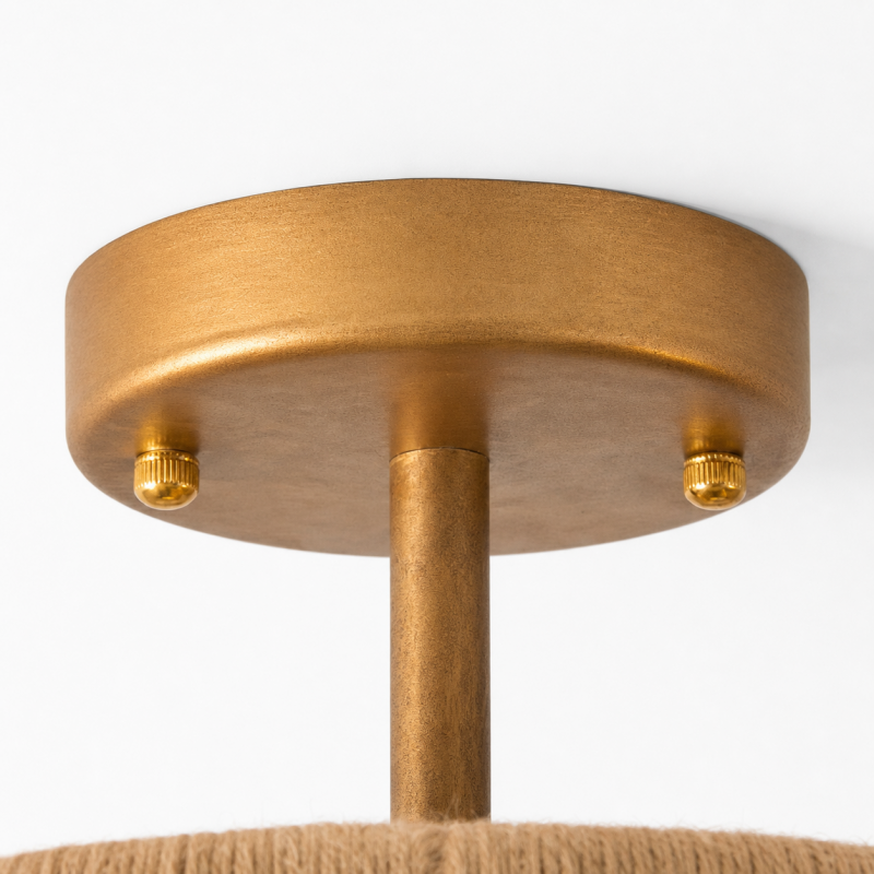 Ivon Handwoven Jute Rope Double Drum Ceiling Light
